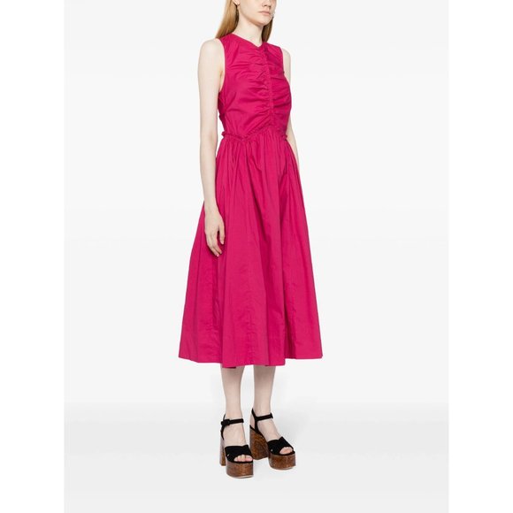 Ulla Johnson - Mimi Sleeveless Ruched Cotton Dress - Size 6 - Picture 5 of 13